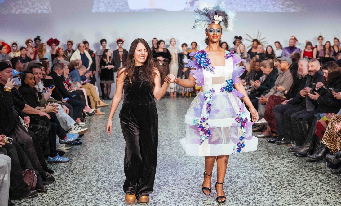 Marisabel Morales, an HCC Fashion Design student, showcased her historic 3D-printed garment, “Resilience in Bloom,” during the “Fashion Fusion X” competition on Friday, Jan. 30 at Museum of Fine Arts, Houston.