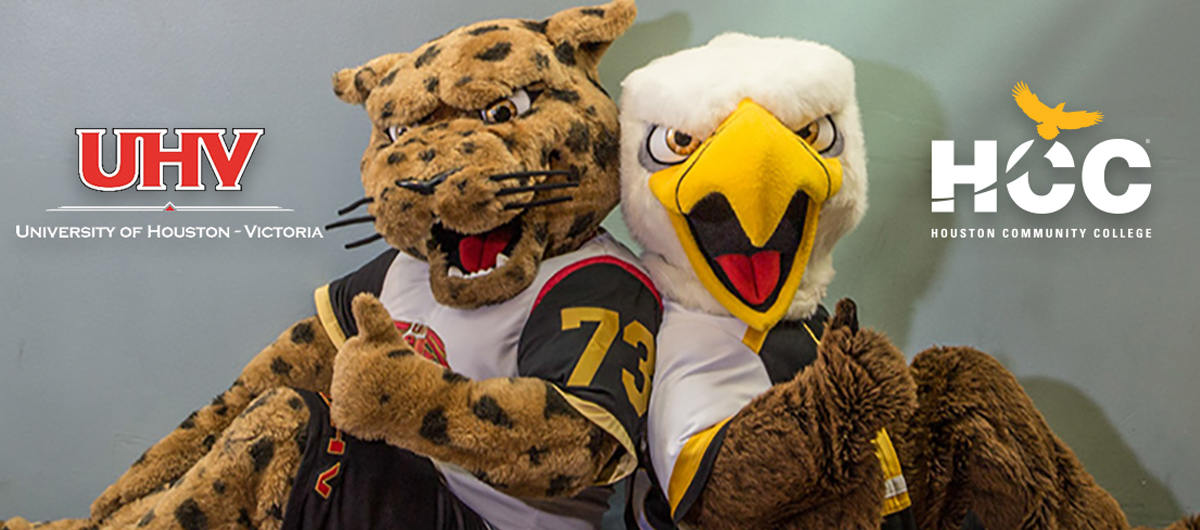 UHV - University of Houston Victoria and HCC mascots